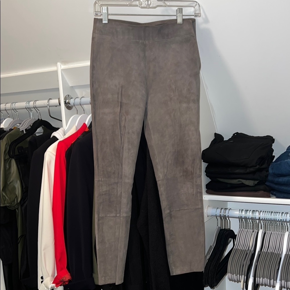 Gray Suede Leggings